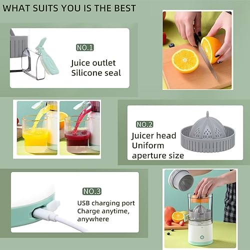 Miniatura 4 de Exprimidor de separación automática actualizado 2025, máquina exprimidora recargable de verduras y frutas, máquina de jugo fácil de limpiar,