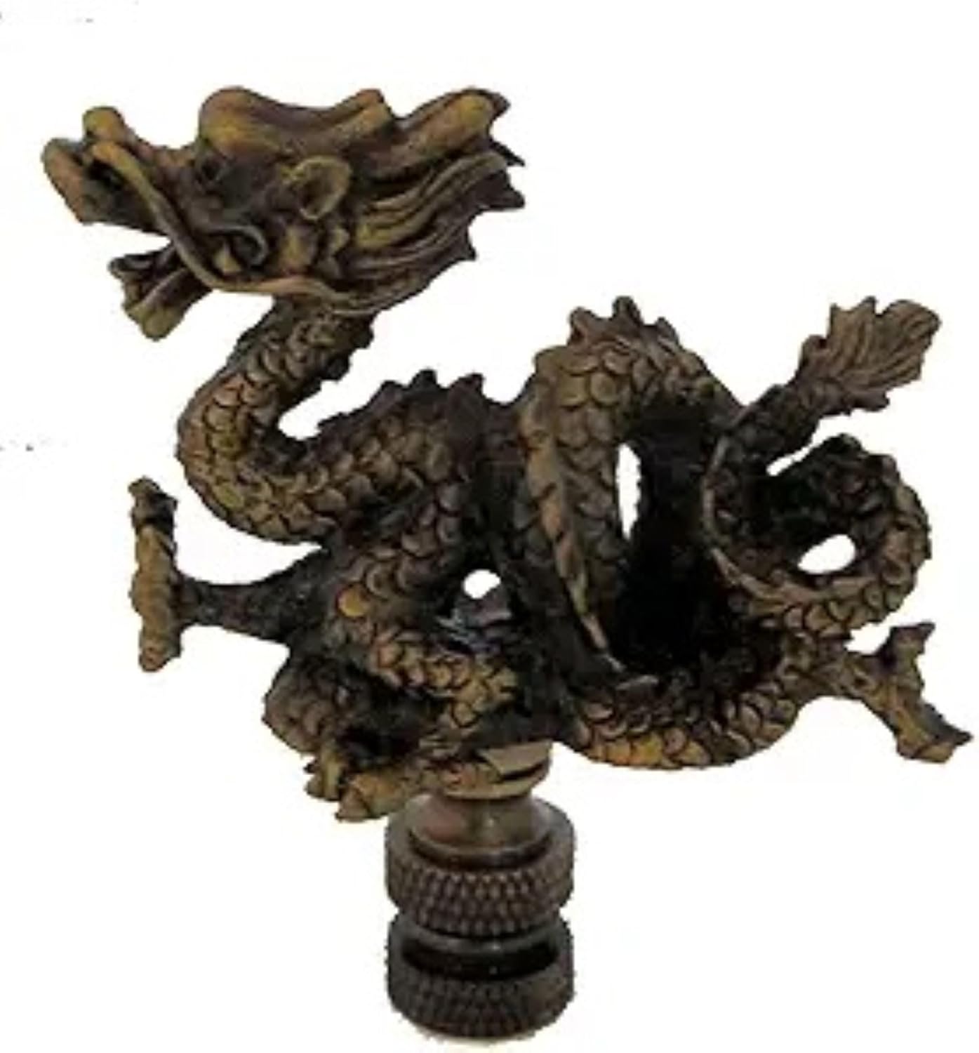 DRAGON LAMP SHADE FINIAL ANTIQUE BRASS