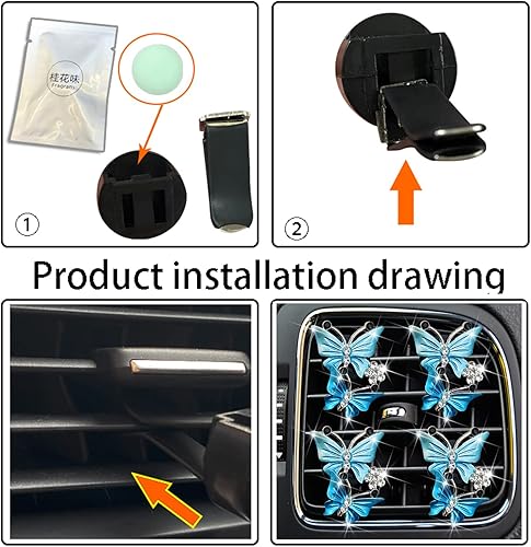 Miniatura 8 de Daisy Clips de ventilación de aire, 6 piezas de lindos ambientadores de aire para automóvil con gancho para máscara (rojo)