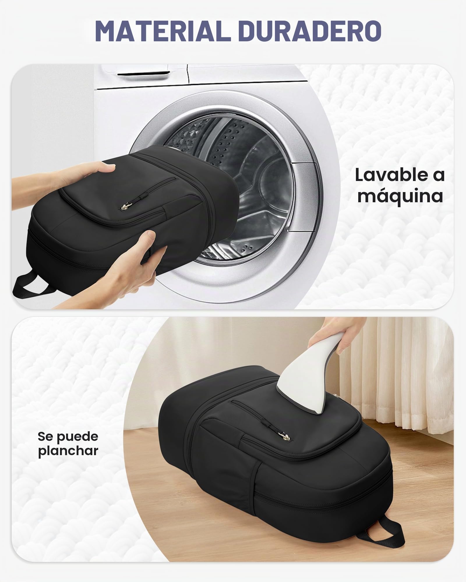 Mochila Deporte con Zapatillero,Mochila Gimnasio Hombre Mujer,Mochilas Natación Yoga Entrenamiento Impermeable Informal Viaje Escolar,Negro
