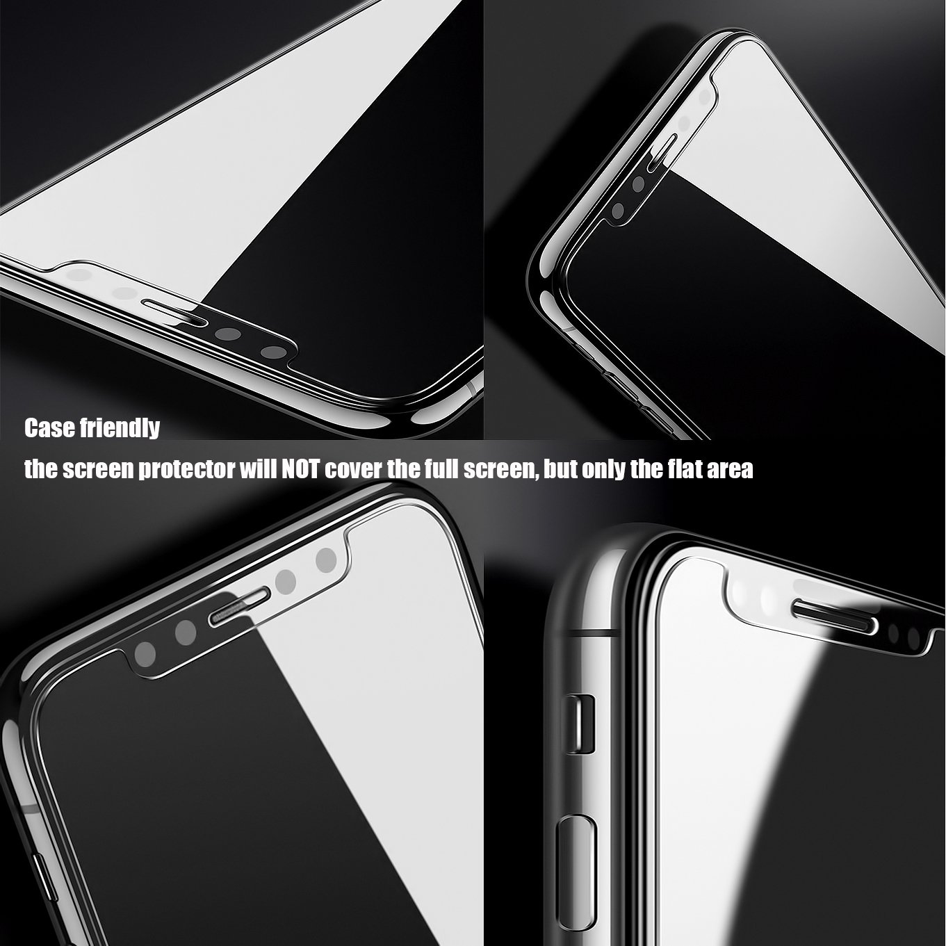 [2 Stück] Displayschutzfolie kompatibel iPhone Xs (5,8 Zoll)/iPhone X Panzerglas Displayschutzfolie Touch 9H Härte Transparenz für iPhone Xs Displayschutzfolie Glas