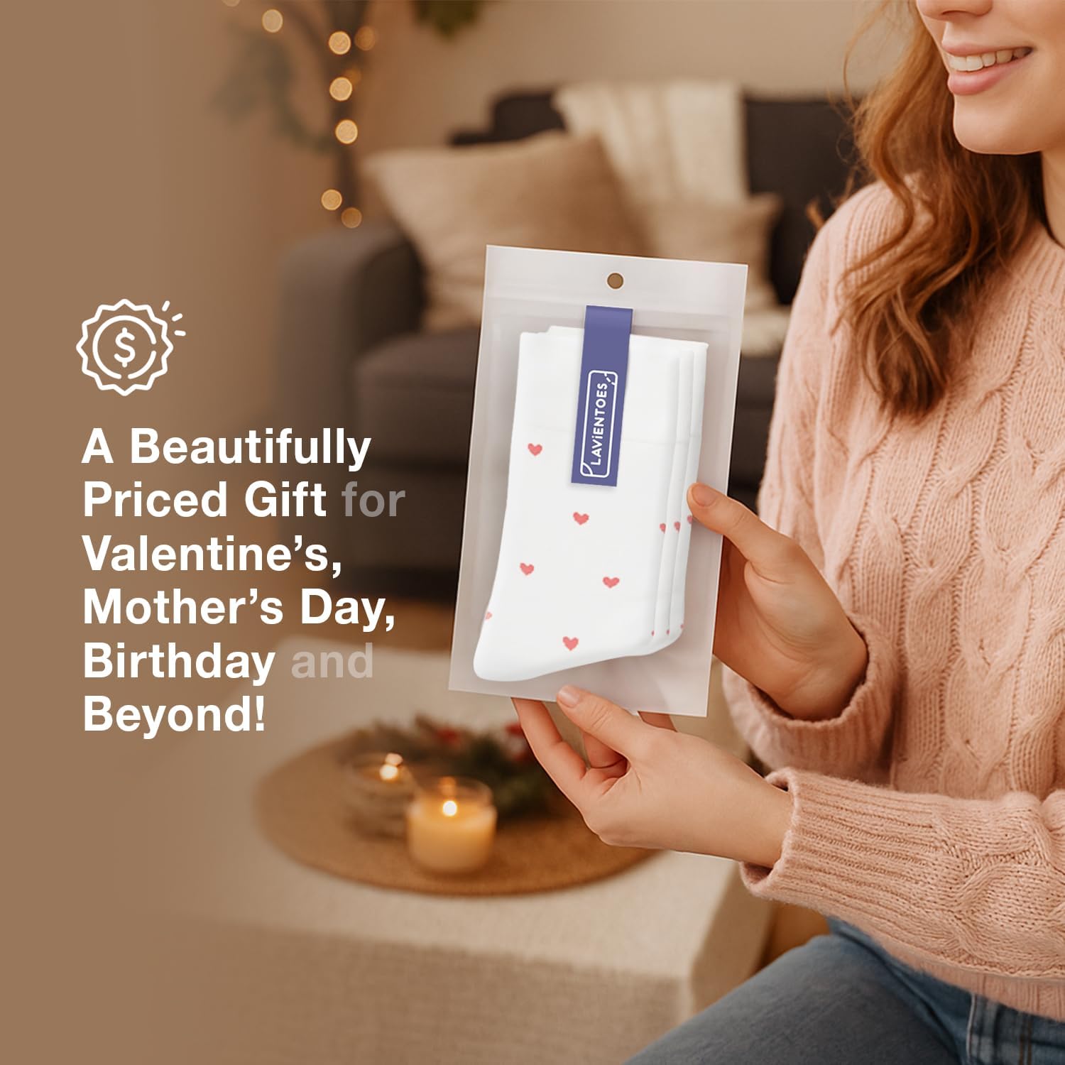 Women’s Cute Heart Pattern Crew Socks – 3 Pairs Colorful Novelty Gift Set – Soft Cotton Cozy Socks for Casual Wear - Image 9