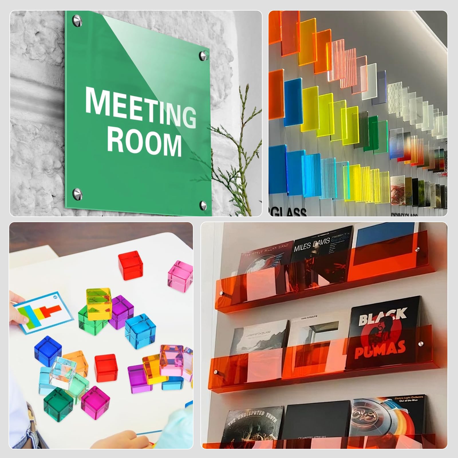 Placa de plástico acrílico multicolor para corte láser y grabado, 10 unidades