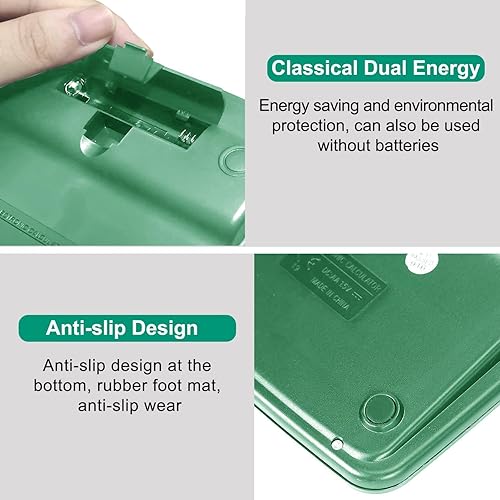 Miniatura 5 de Calculadora de escritorio de 12 dígitos con pantalla LCD grande, calculadora básica con energía dual solar y batería, función estándar para oficina,