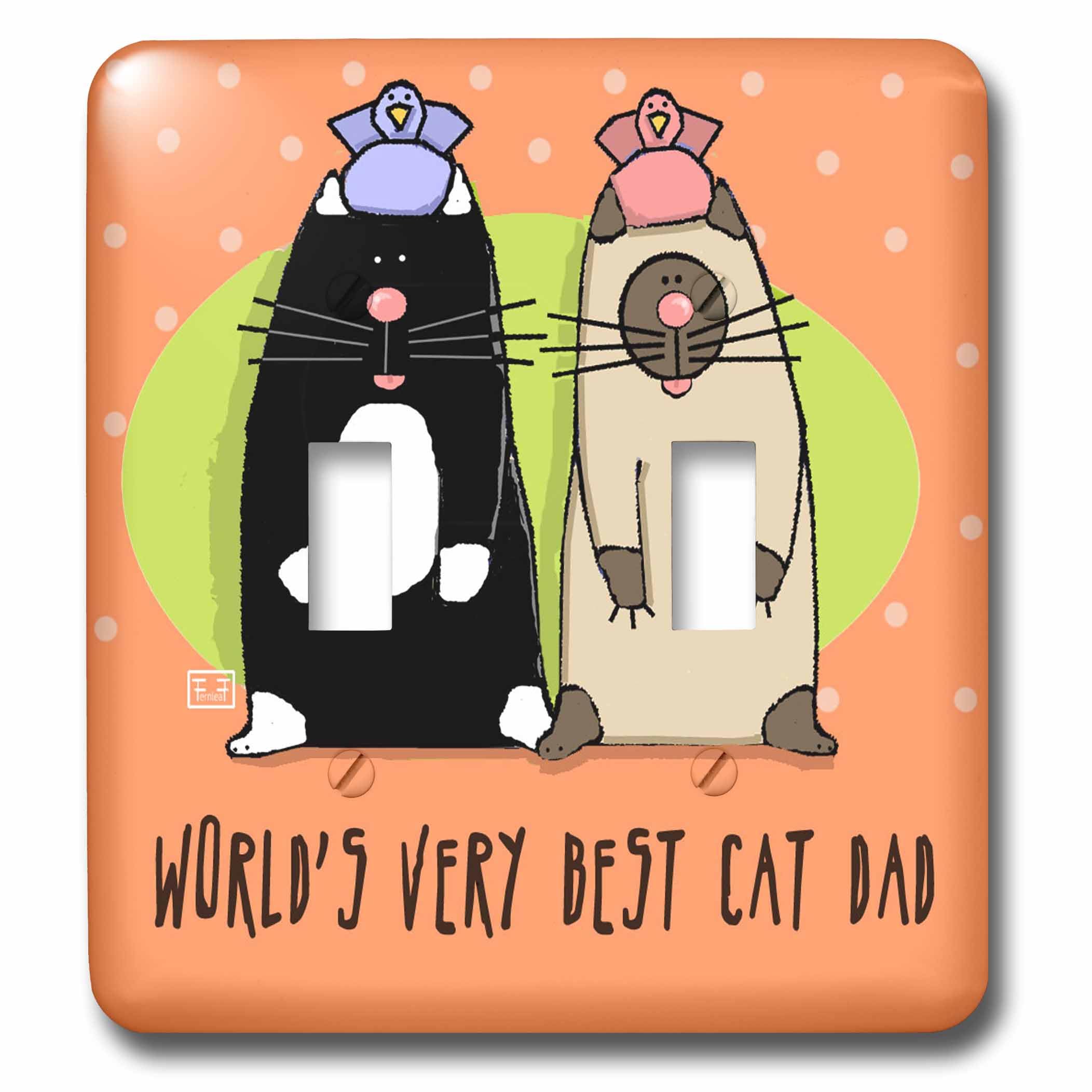 Interrupteur à baïonnette 3dRose LSP_33982_2 multicolore avec motif World's Best Cat Dad