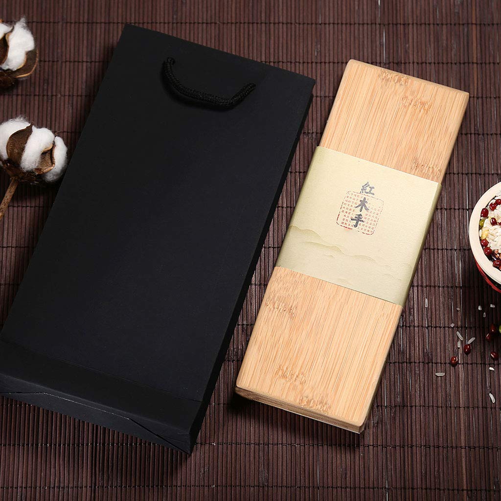 Coffret Cadeau de Baguettes réutilisables en Bois avec étui, Baguettes à Sushi japonaises et Ensemble de Repose-Baguettes, Baguettes Chinoises de Luxe en Bois Rouge Naturel, Baguet(1pair)