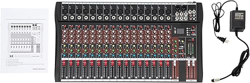 Mezclador de audio de 16 canales Consola de mezcla de sonido con Bluetooth USB, sonido de consola de mezcla DJ, mezclador profesional para