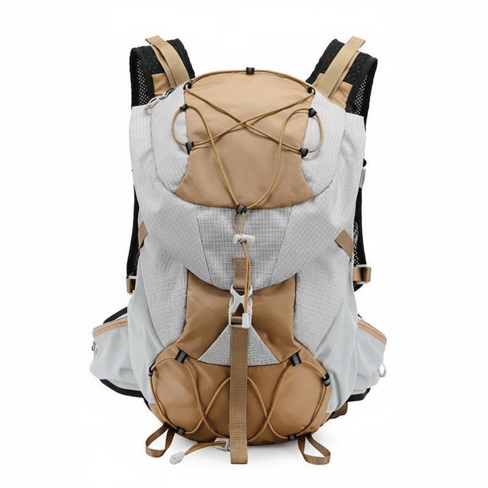 Multipurpose Hiking Backpack Multi-Compartment Lightweight Travel Backpack Adjustable Straps Lightweight Travel Rucksack Large Capacity for Hikers, Travelers, Khaki-image-39