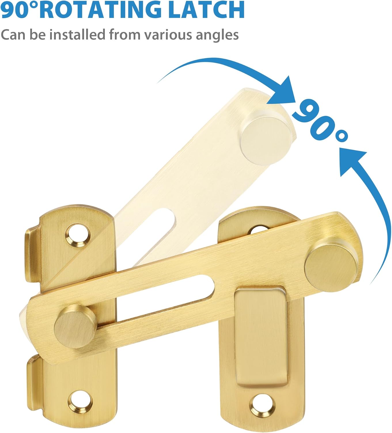 Alise 4 inch Flip Latch Gate Latches, Safety Door Lock for Barn Wood Fence Sliding French Doors,Heavy Duty SUS304 Stainless Steel Gate Hardware Gold Finish,MS9500-G