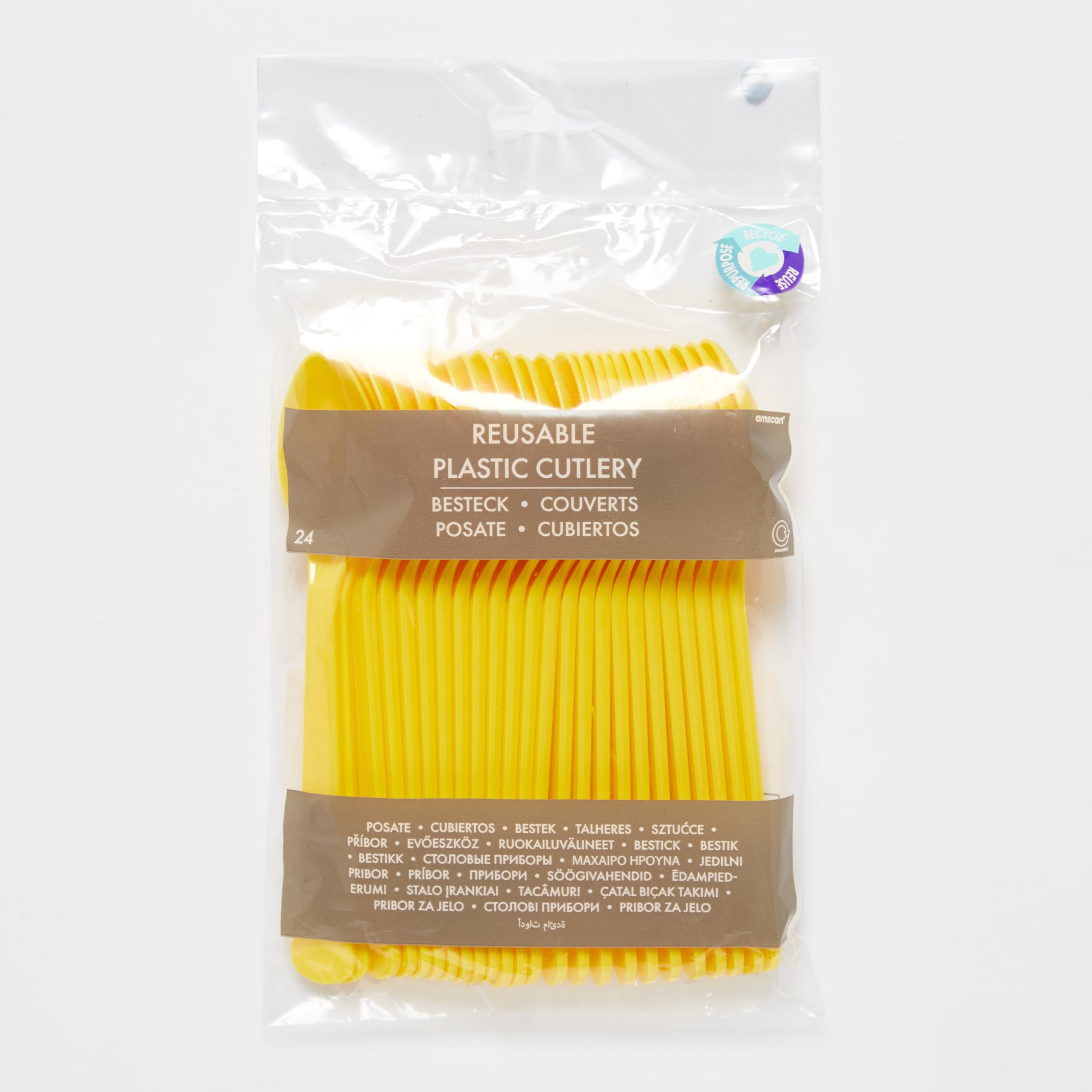 Amscan Cucchiai da festa in plastica ecologica riutilizzabile Confezione da 24