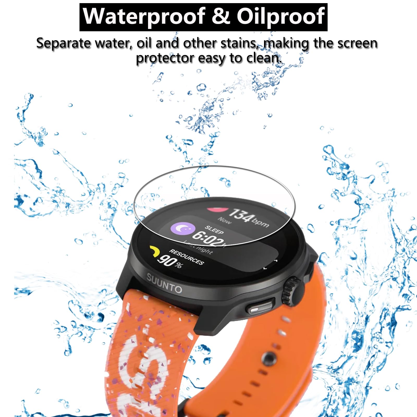 LUSEE Folia ochronna na wyświetlacz kompatybilna z Suunto Race S, folia ochronna na wyświetlacz [twardość 9H] [odporna na zarysowania] szkło hartowane HD (nie nadaje się do Suunto Race)