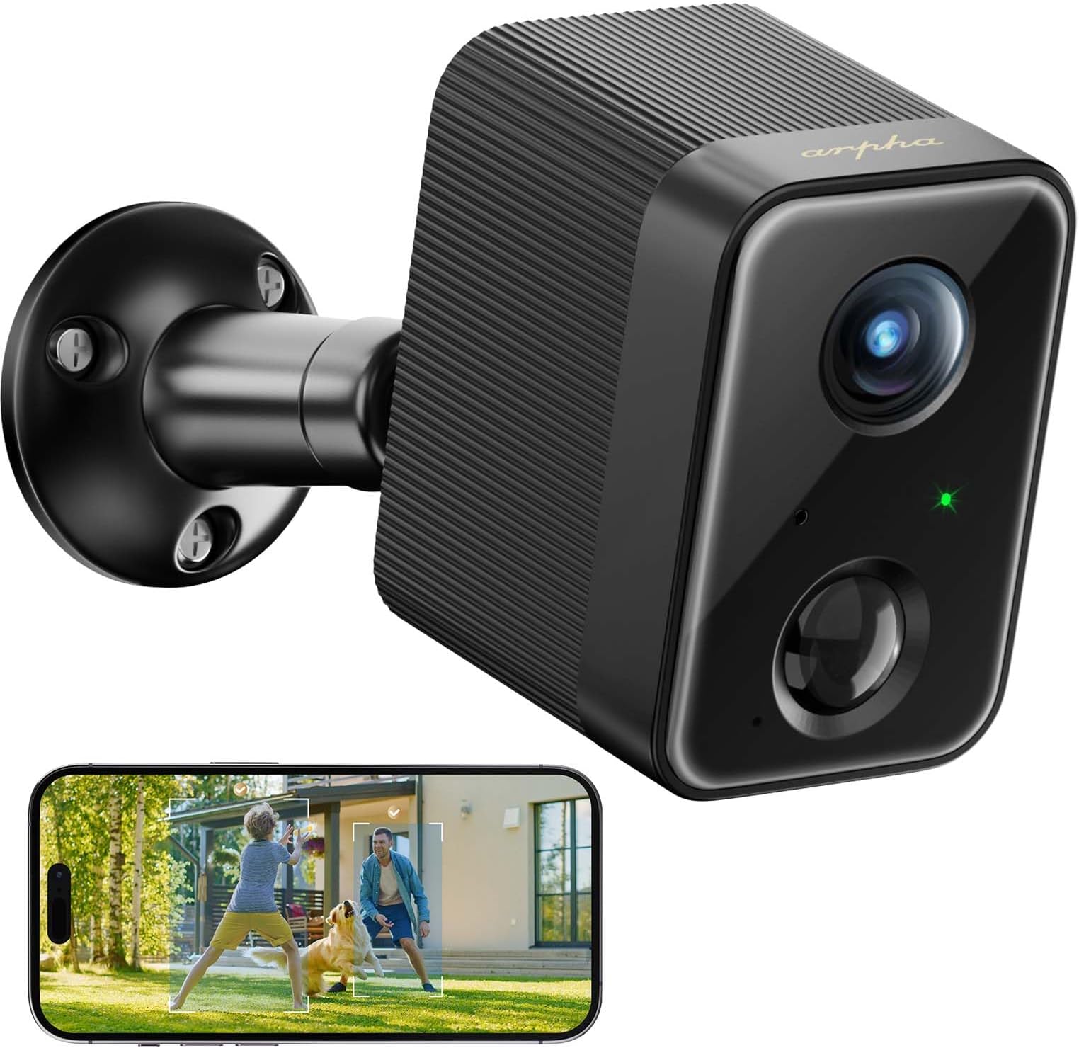 ARPHA Wireless Outdoor Security Camera K03, 1080p Indoor and Outdoor Cameras for Home Security, 2.4g WiFi Camera with IP66 Waterproof, 2 Way Talk, Night Vision, PIR Human Detection, Cloud Storage