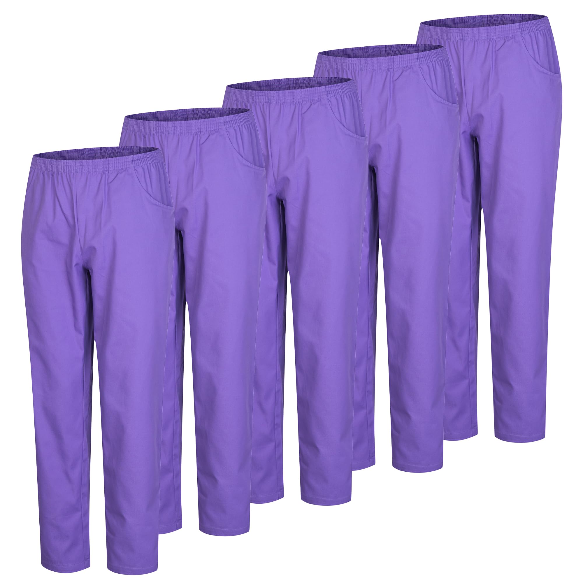 MISEMIYA Paquetes de 5 Unidades-Pantalón Sanitarios Unisex Bz-5-8312 Work Utility Pants, Lilac, M (Pack of 5)