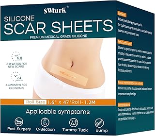 Silicone Scar Sheets,Silicone Scar Tape for Removal Treatment,Medical Grade Scar Tape for Surgical Scars,C-Section,Tummy Tuck,Scar Removal Away(1.6" x 47" Roll - 1.2M) Keloid Bump Removal