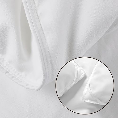 Miniatura 5 de puredown Edredón de plumas tamaño individual, relleno de edredón blanco plisado con lazos en las esquinas, edredón transpirable y ultrasuave