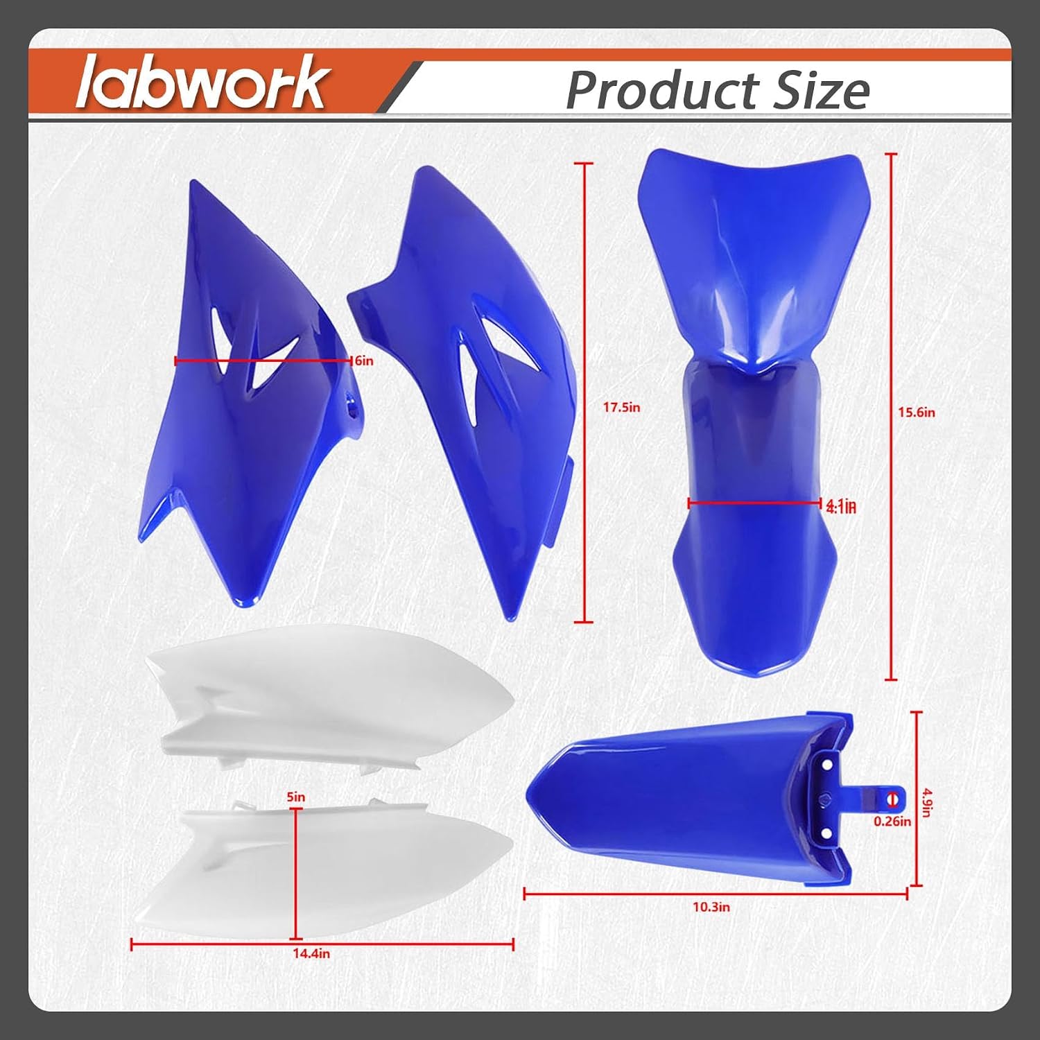 labwork Mudguard Fairing Plastic Kit Replacement for Yamaha TTR50E
