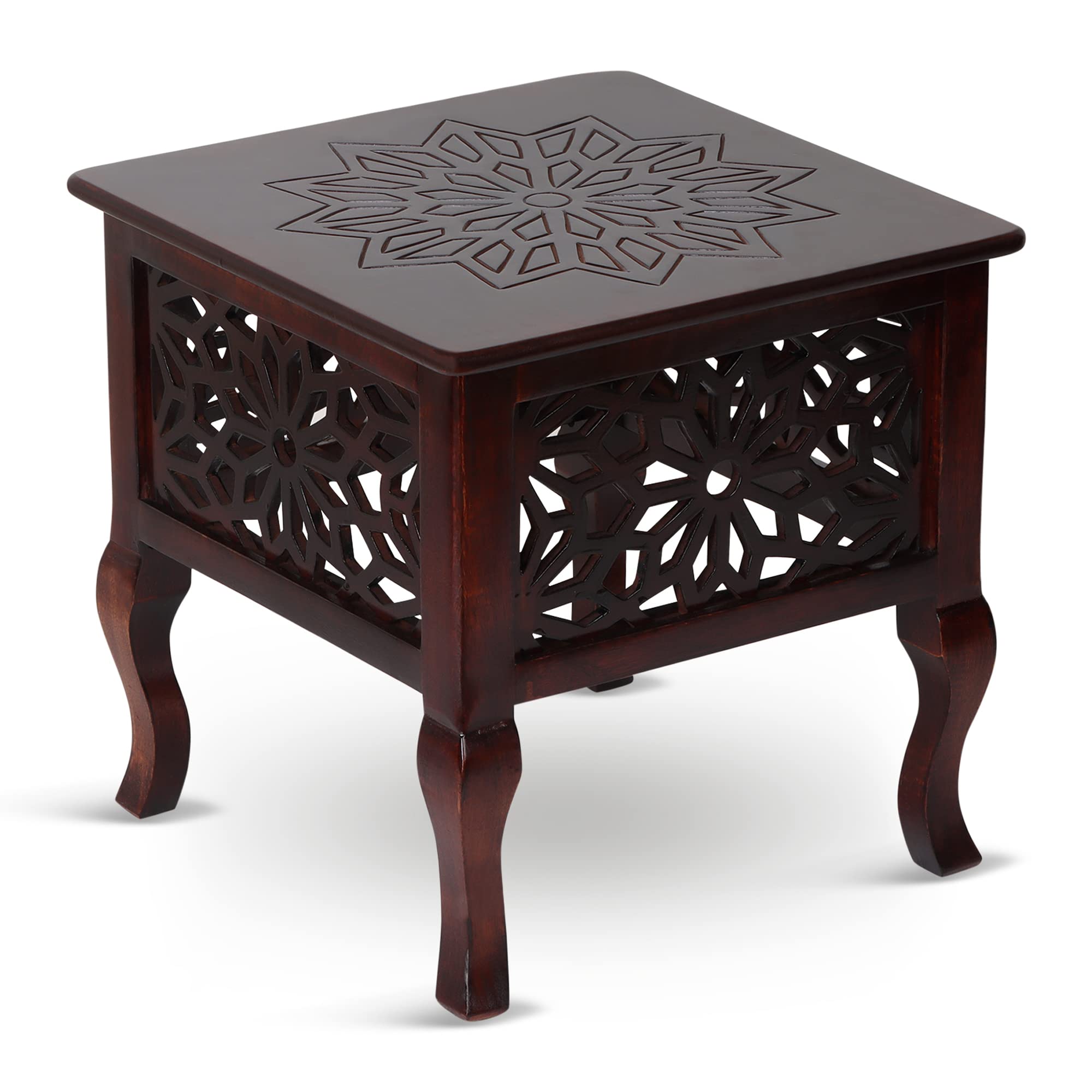 Vudy Exclusively Designed Wooden End Table | Coffee Table | Side Table |Small Wooden Table for Living Room & Bedroom Home Decor Small Furniture - Walnut