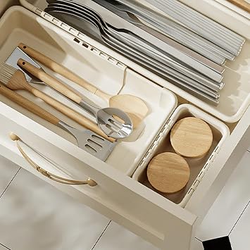 Drawer Organizers Kitchen Rounded Edges Storage Box