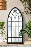 WAMIRRO Grande fenêtre miroir noir,Farmhouse Arched Wall Mirrors,Grid miroirs pour cheminée/entrée/allée/salle de séjour,28.X42. (miroir large noir)