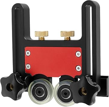US Bearing Stock Roller Aluminum Alloy Table Saw Push Block Sturdy Table Stock Guide Roller Table Saw Jig Guide Roller Featherboard with Sliding Block for Most Table SawBlack