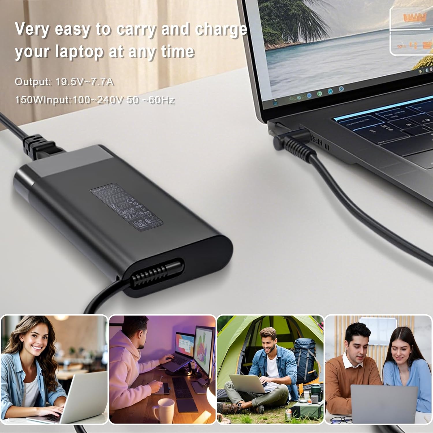 Jaart 150w Charger Fit for Hp Zbook 15 16 17 G3 G4 G5 G6 G7 G8 G9 15u Omen Pavilion Gaming15 17 Tpn-Ca11 Tpn-Da09