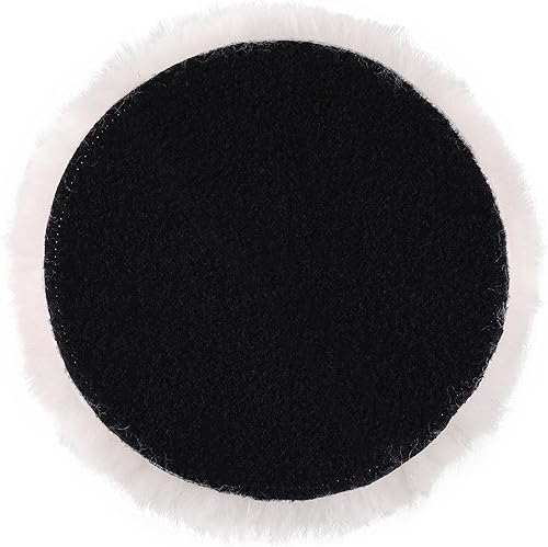 Miniatura 3 de LotFancy Almohadillas de pulido de lana de 5 pulgadas, paquete de 2 almohadillas de pulido automático para automóvil, utilizadas con