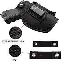 Vista 4 de IWB/OWB Pistol Holsters Fit：Glock 19 17 26 43/G2C G3C/Sig P320/M&P 9mm 40/45/380 /Security 9/Hellcat (Black, Right/Left Hand Draw (IWB/OWB) with Mag