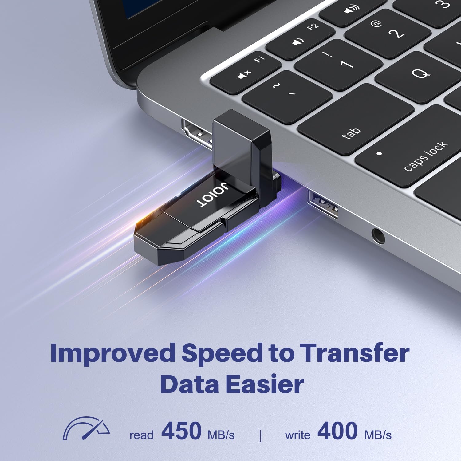 JOIOT Chiavetta USB C da 128 GB fino a 450 MB/s Dual Type-C e USB-A USB 3.2 Unità a stato solido USB-C Thumb Drive compatibile con iPhone serie 15/16, smartphone, tablet, laptop, auto, Smart TV