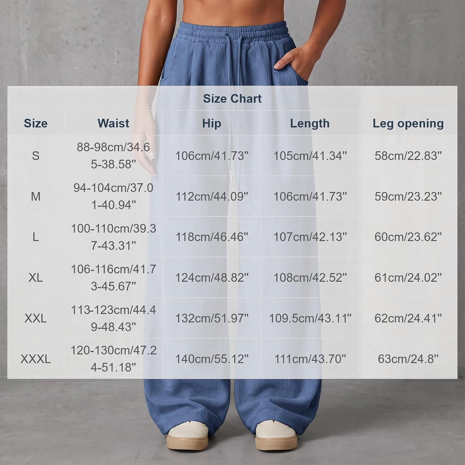 Corduroy Pants Women Wide Leg High Waisted Drawstring Baggy Pants