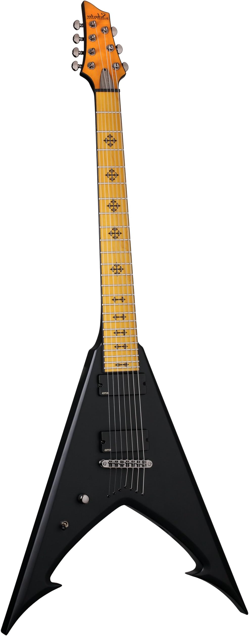 Schecter Jeff Loomis JLV-7 NT Left Handed 7-String Electric Guitar, Satin Black