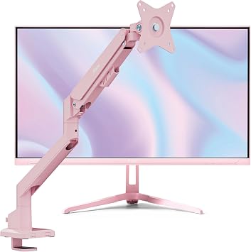 Pixio PX248 Wave Pink 24 inch 200Hz Refresh Rate FHD 1080p Resolution Fast IPS Panel 1ms GTG Response Time Gaming Monitor and PS1S Wave Pink Single Monitor Arm