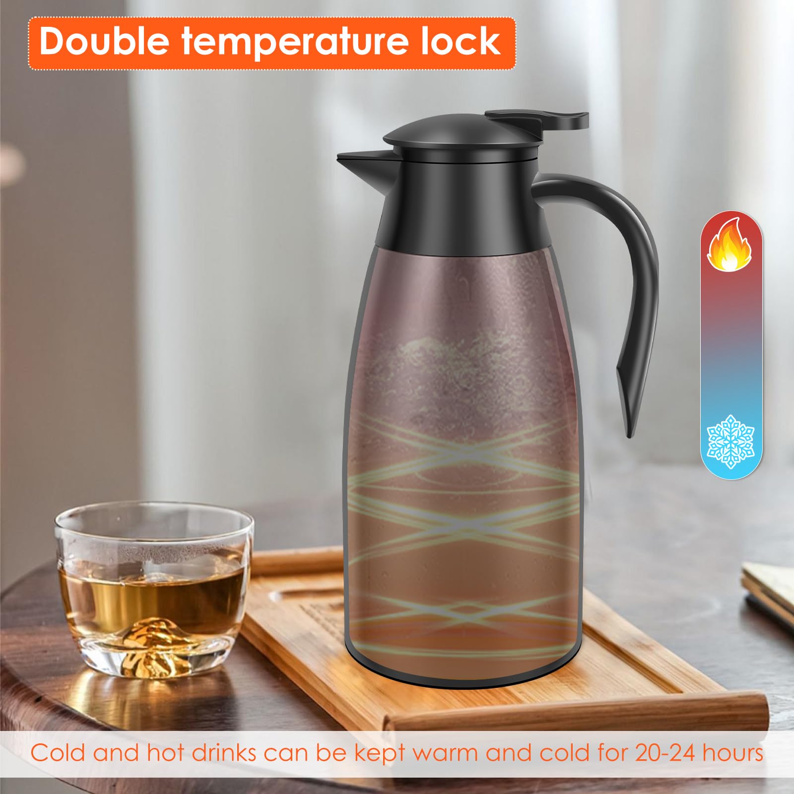 2 l geïsoleerde kan, thermische koffiekaraf, thermische karaf 2 l geïsoleerde kan, thermische koffiekaraf, thermische karaf