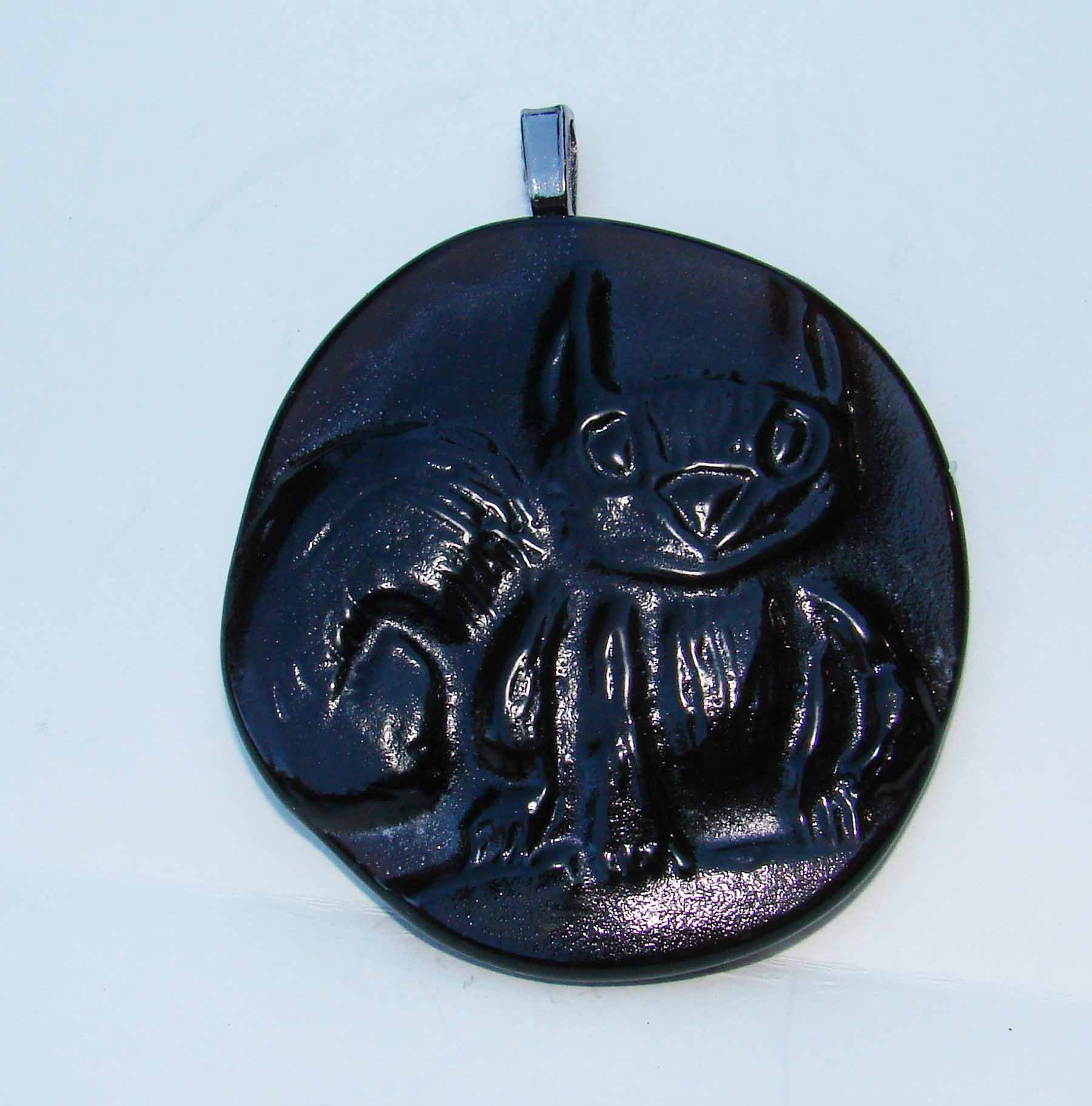 Brown Squirrel Handmade Recycled Bottle Bottom Sun Catcher Ornament