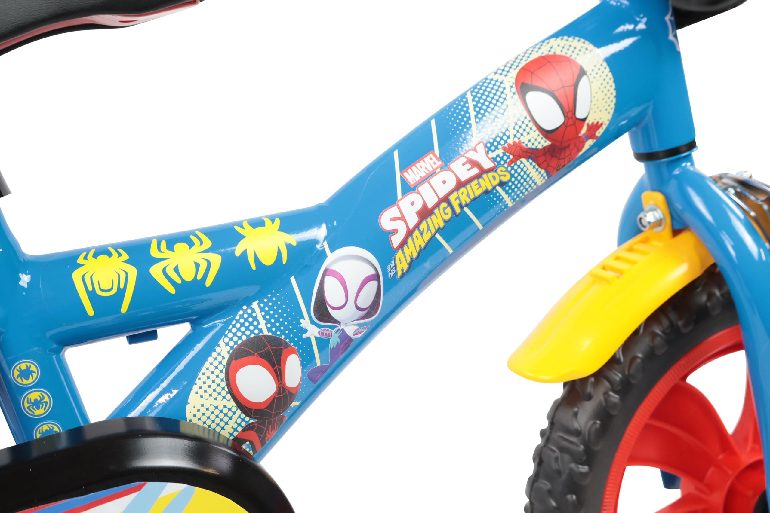 Denver Bicicletta Bambino 12 Pollici Spidey, 2-4 Anni, Rotelle, Freno Caliper, Telaio Acciaio, Ruote EVA