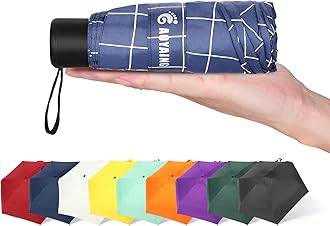 GAOYAING Travel Umbrella Mini Umbrellas for Rain Sun&Rain Lightweight Small UV Sun Umbrella Compact Suit for Pocket with Case