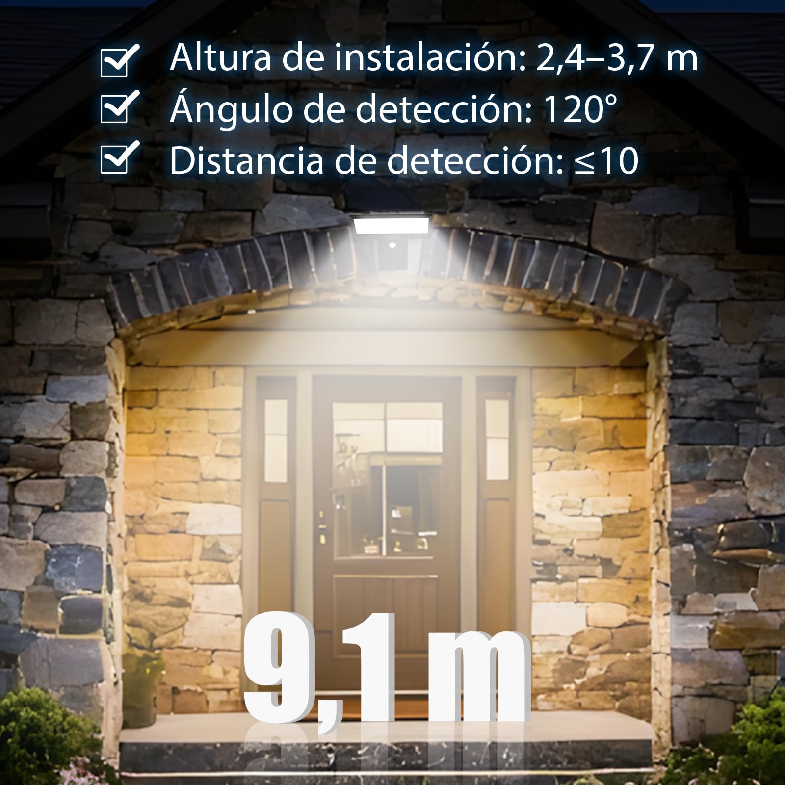 JESLED Luz Solar Exterior, 90 LEDs Focos Led Exterior Solares con Sensor De Movimiento, 2600mAh 3 Modos Luces Solares con Control Remoto, IP65 Impermeable Aplique Lampara para Jardín, 2 Paquete