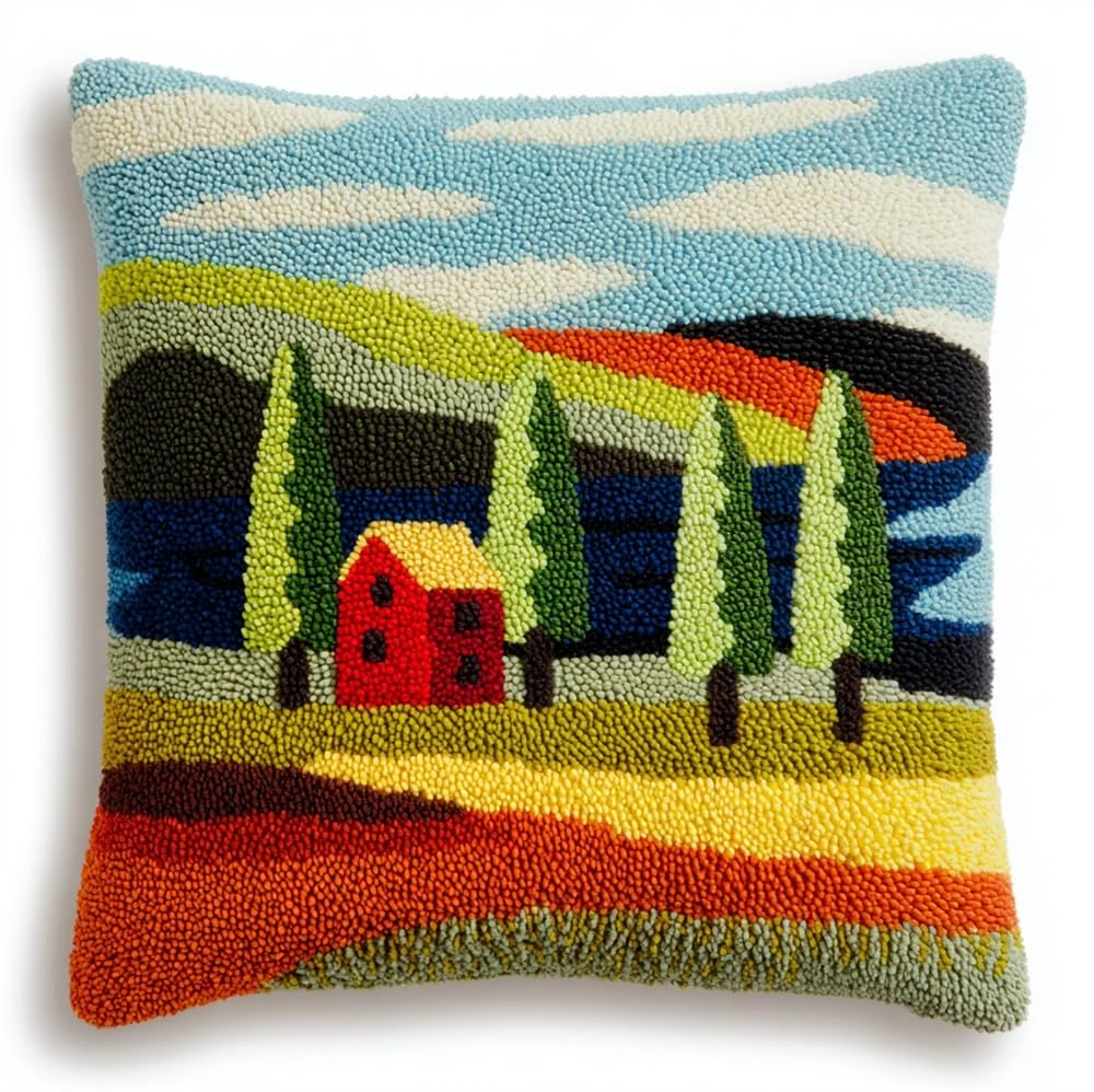 kitphoenix Latch Hook Kit Cushion Cover Field House