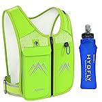 REVALI Running Vest, USA Original Patent, Zip Reflective Running Vests with 500ml Hydration Bottle, Adjustable Waistband & Breathable Material, Chest Pack Gear Phone Holder for Running, Men & Women