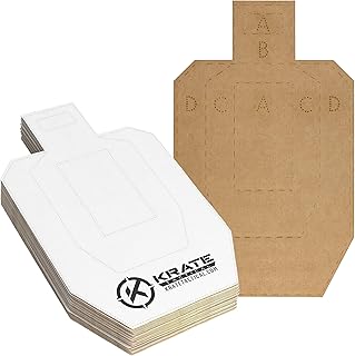 KRATE Tactical Cardboard Targets – Competition Paper Silhouette Shooting Target – Torso Targets for Shooting Range & Gun Practice w/Rifles, Handguns, & Shotguns