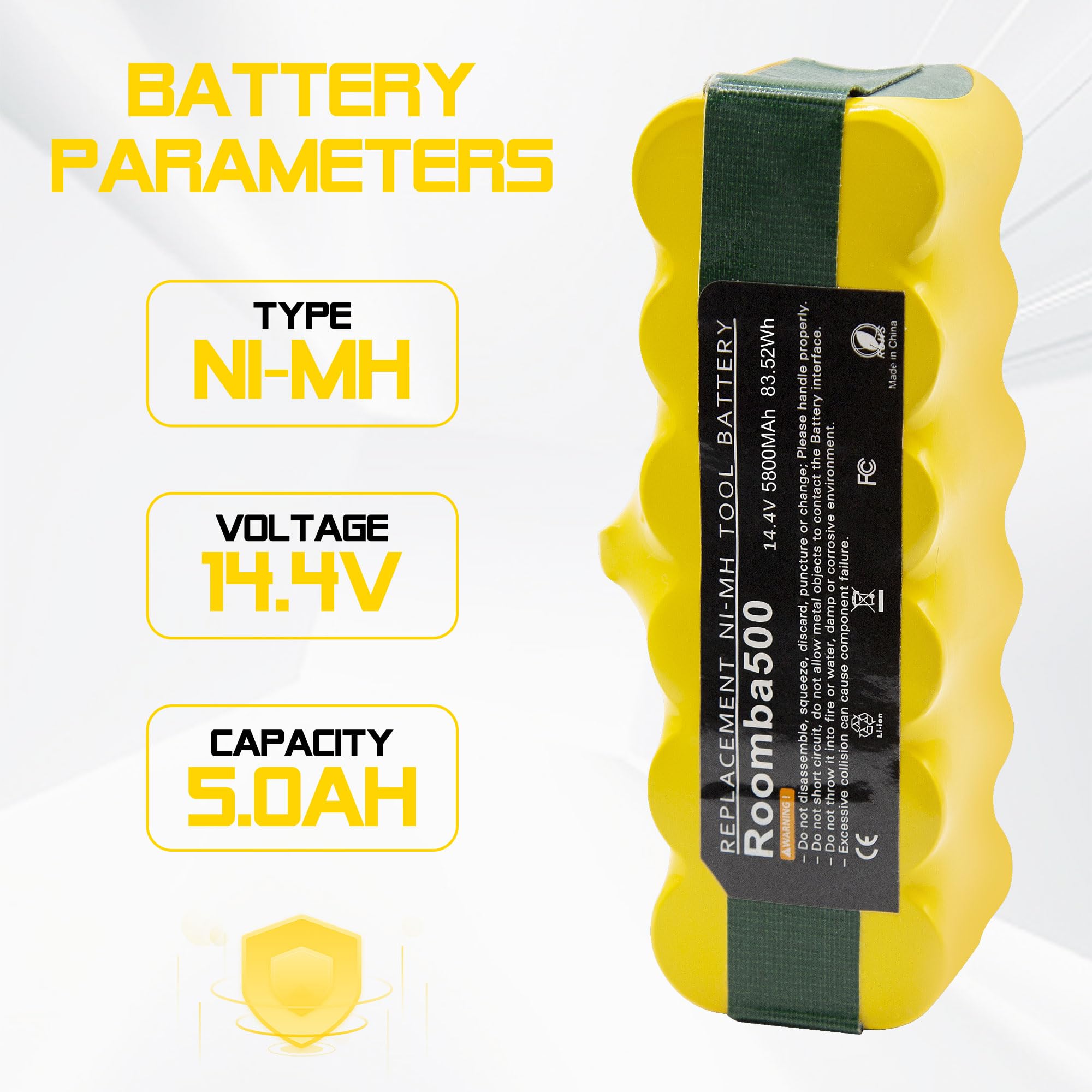 14,4 V akumulator zamienny do iRobot Roomba 5,0 Ah/5000 mAh 500 600 800 900 510 530 532 535 540 550 560 562 570 580 620 630 650