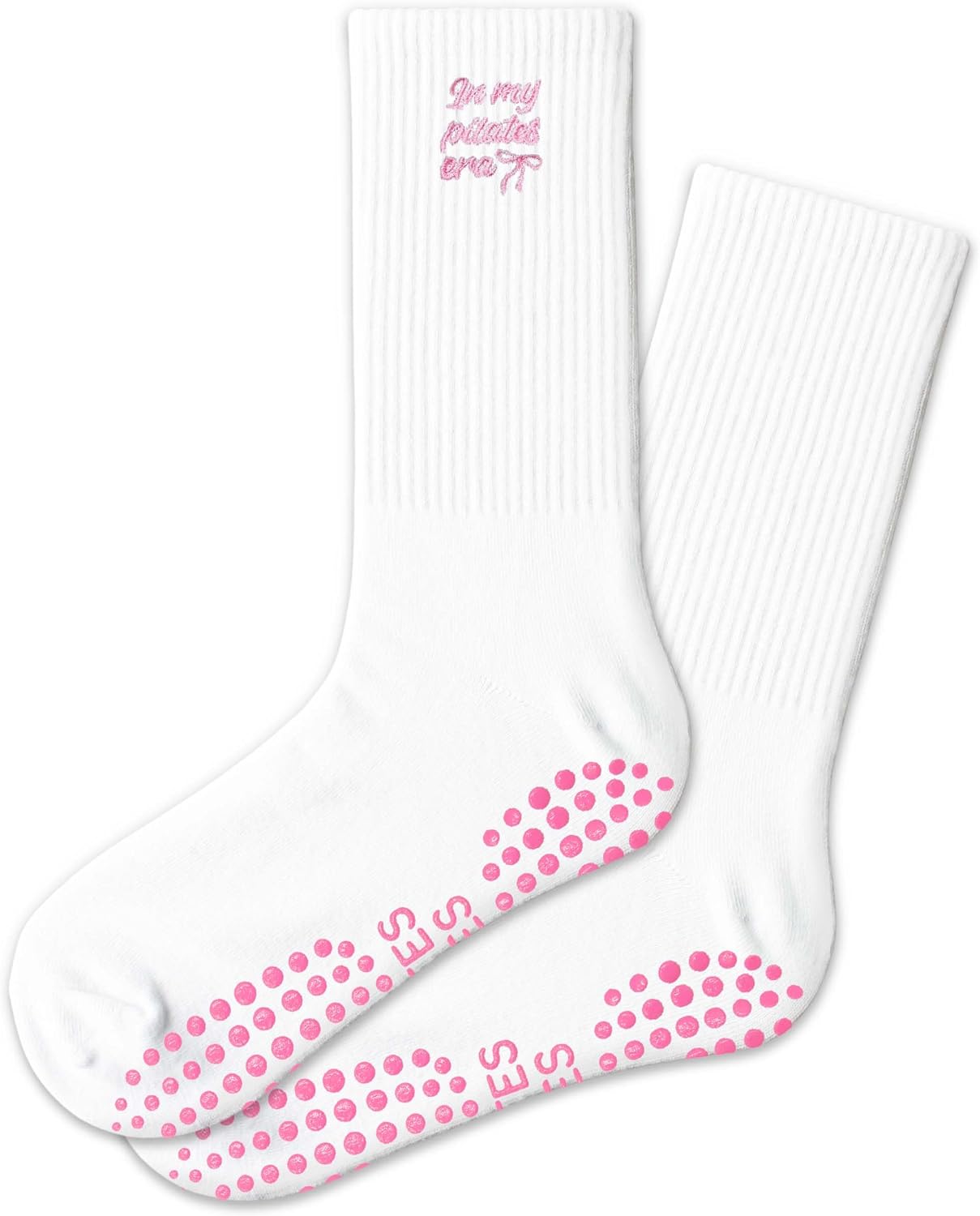 Cute Pink Pilates Grippy Socks, Best Pilates Gifts for Women