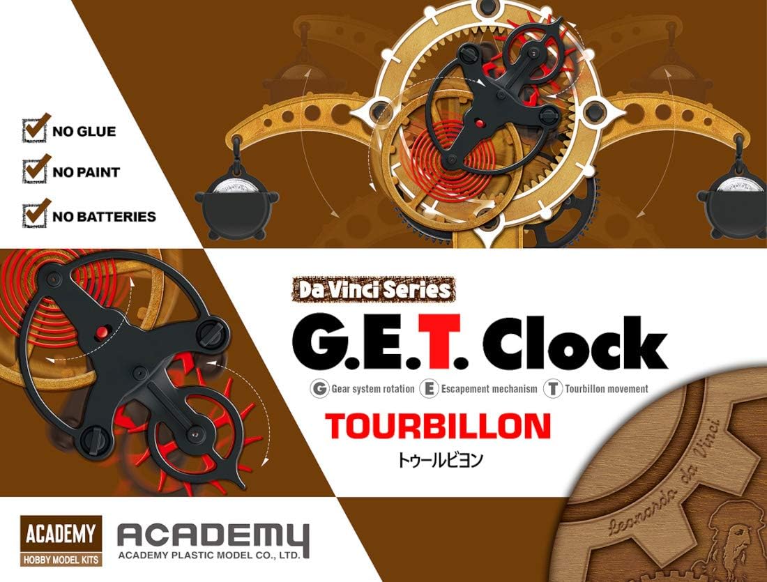 Academy Models Leonardo Da Vinci Tourbillon Watch Plastic Model 18185 ACA18185 Academy Da Vinci Series: G.E.T. Clock [Model Building KIT]