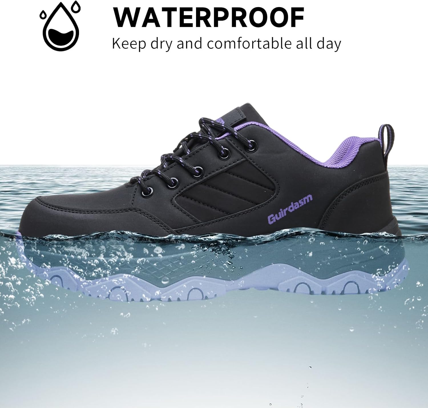 Wide Steel Toe Shoes for Women Waterproof Non Slip Work Shoes Lightweight Slip Resistant Safety Shoes Indestructible Construction Composite Toe Sneakers - Image 3