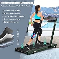 Vista 3 de GYMAX Caminadora plegable para debajo del escritorio, 4.75 HP 2 en 1 con control de frecuencia cardíaca, control de aplicación, pantalla táctil LED