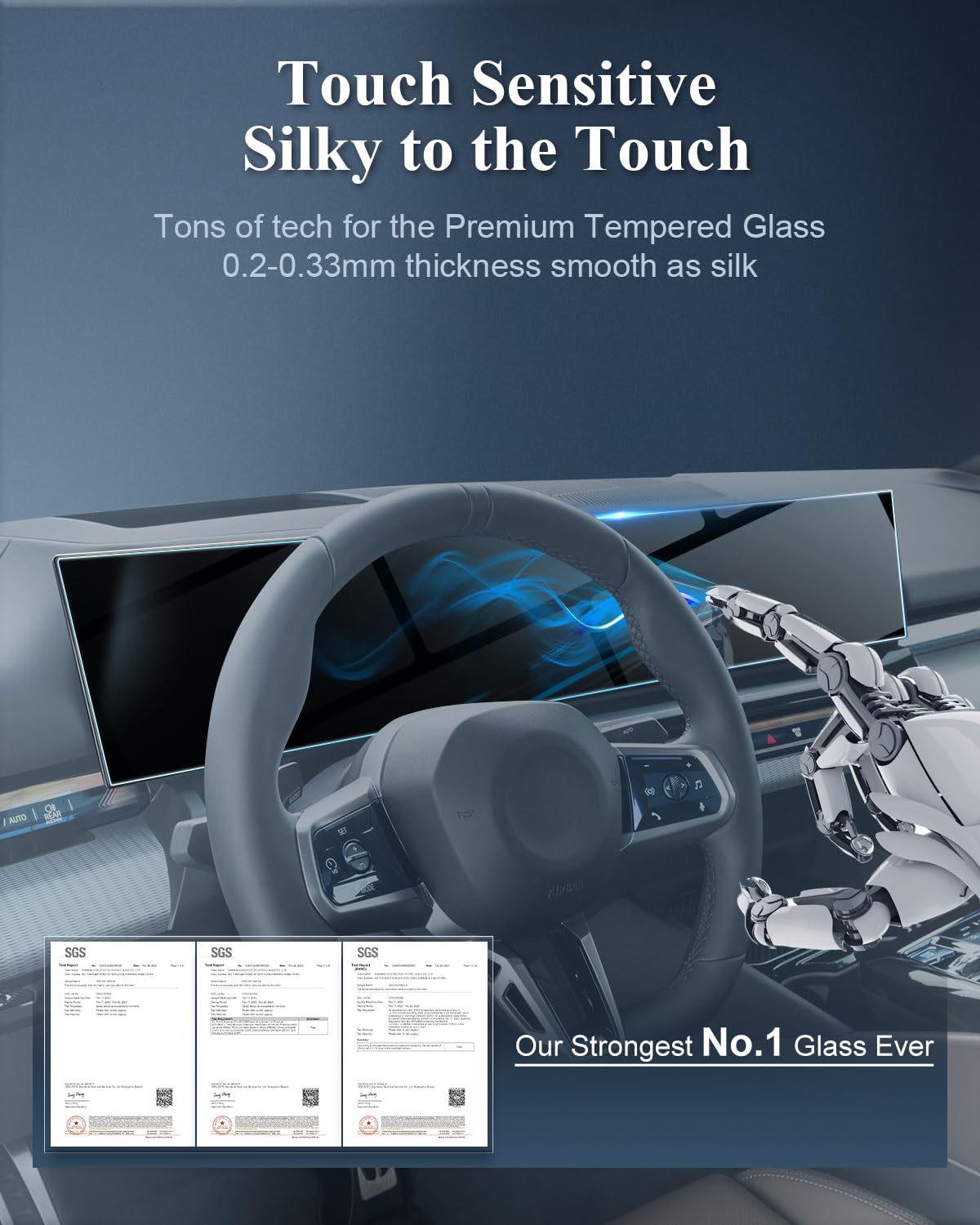 BIBIBO i3 i4 Navigation Schutzfolie, Displayschutzfolie Kompatibel mit BMW i3 i4 i5 i7 iX X5 X6 X7 XM iDrive 8 2022-2025, 9H Gehärtetes Glas Displayschutzfolie, GPS Navigator Displayschutzfolien