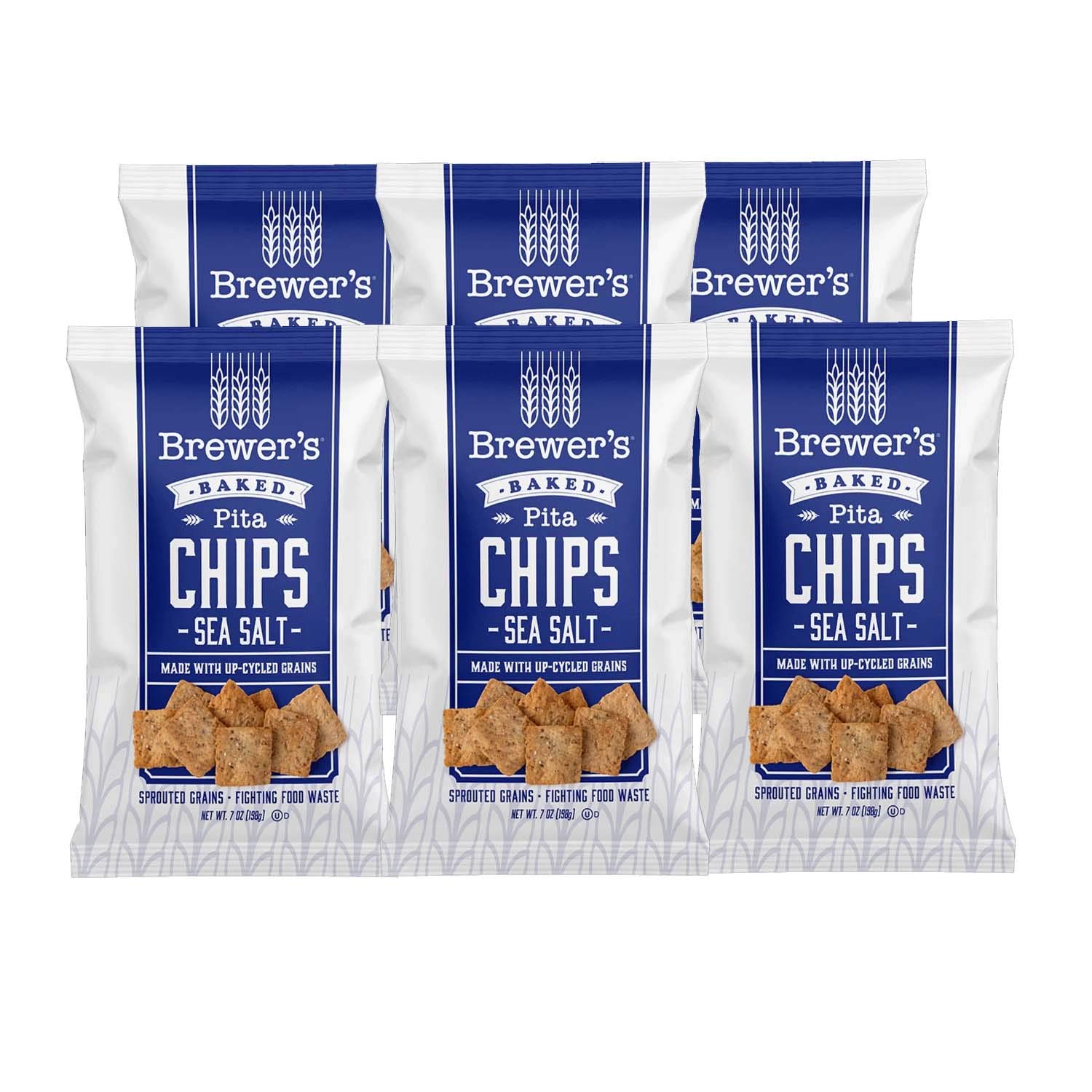 Brewer's Baked Pita Chips, 7 oz (Sea Salt, 6 Count)