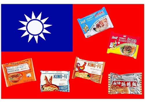 Vista 5 de Paquete variado de 15 fideos instantáneos, japonés, filipino, tailandés, vietnamita con calcomanía de todo el mundo