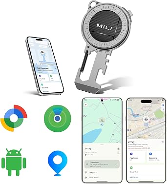 MiLi 6-in-1 EDC Multitool with Bluetooth Tracker iOS/Android, Works with Apple Find My & Google Find Hub, IP67 Waterproof Key Finder Pocket Tool for Camping, Bike, Travel, Outdoor Gear