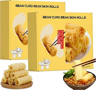 Fried Tofu Skin Roll,Nutritious Delicious Tofu Skin,Golden Vegetarian Crispy Bean Roll,The Best Match For Hot Pot And Soup Noodles,Great Gourmet Gift 响林 (2 Pack)