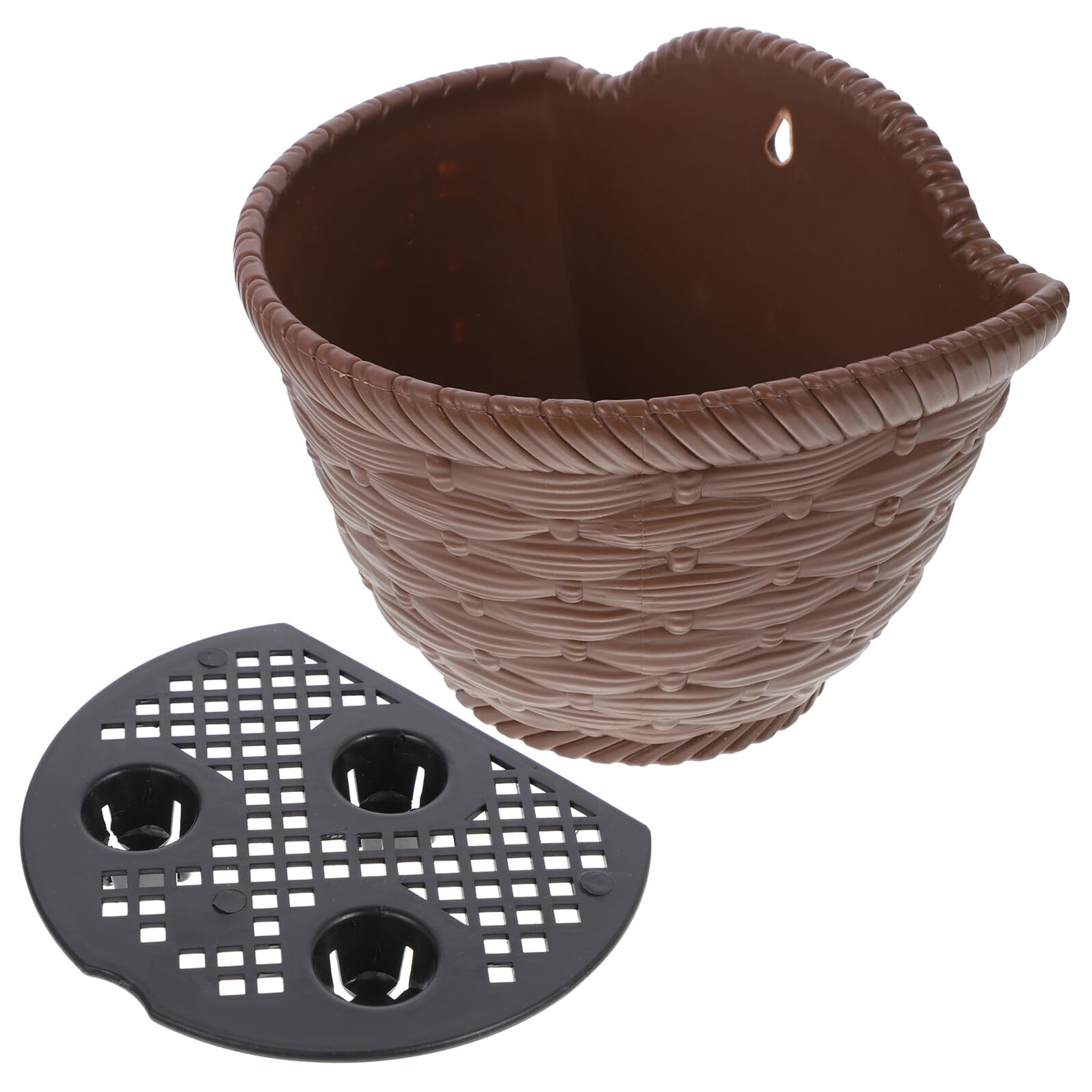 DECHOUS Pot de Fleurs Mural en Terre Cuite Imitation Osier Trou pour Accroche, pour Jardin et Balcon Extérieur